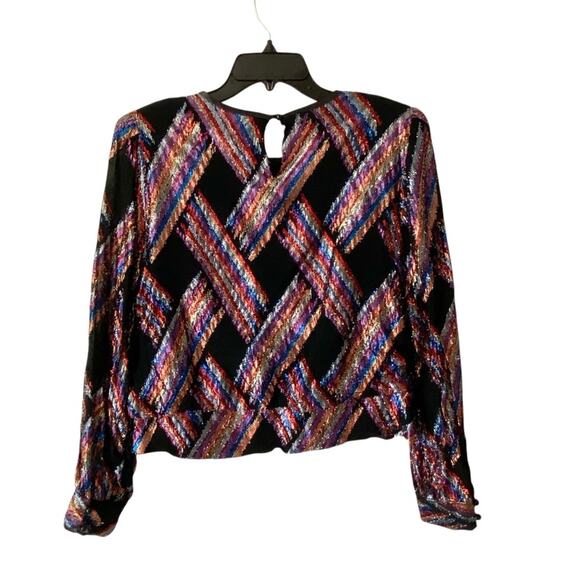 Vintage Gossamer styled by Donald Curtis Metallic Lame Multicolor Black Blouse - Picture 6 of 7